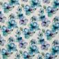Preview: Double Slub Musselin Fleur Blumen grün/blau/weiß by Swafing 